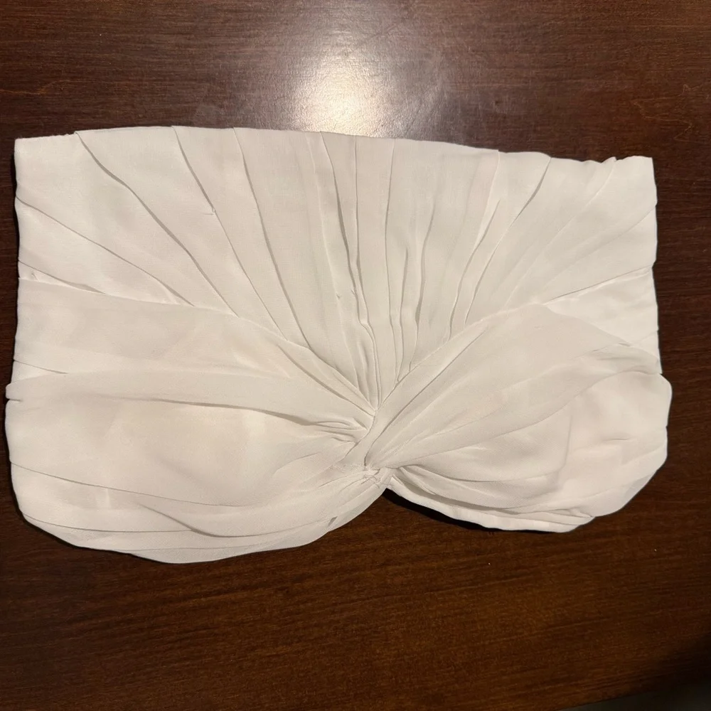 David Bridal, Strapless White twist top - Picture 2 of 6